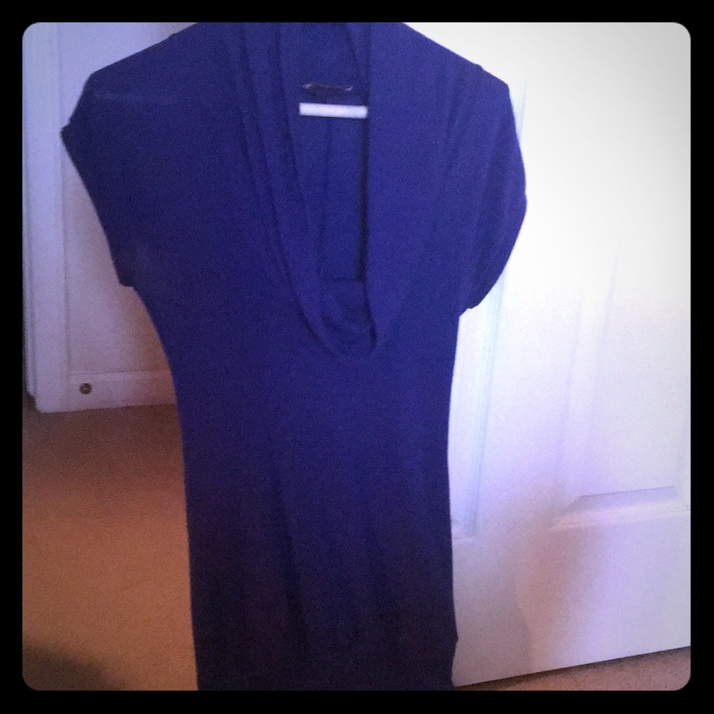 Plunging neck sweater dress